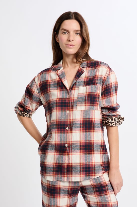 Chemise de pyjama à carreaux;${refinementColor}