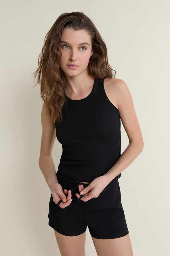 D&eacute;bardeur de pyjama col rond avec coton;${refinementColor}