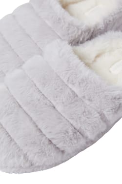 Faux Fur Mule Slippers;${refinementColor}