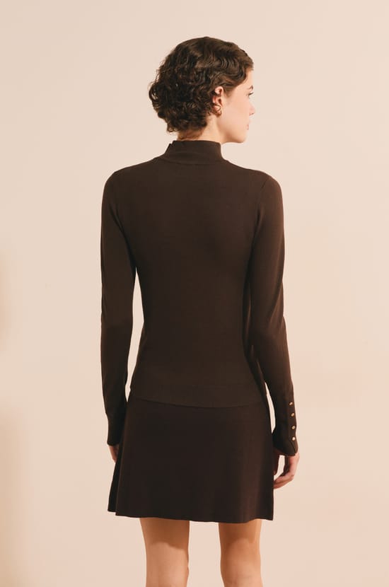 Pull en maille fine &agrave; manches mi-longues;${refinementColor}
