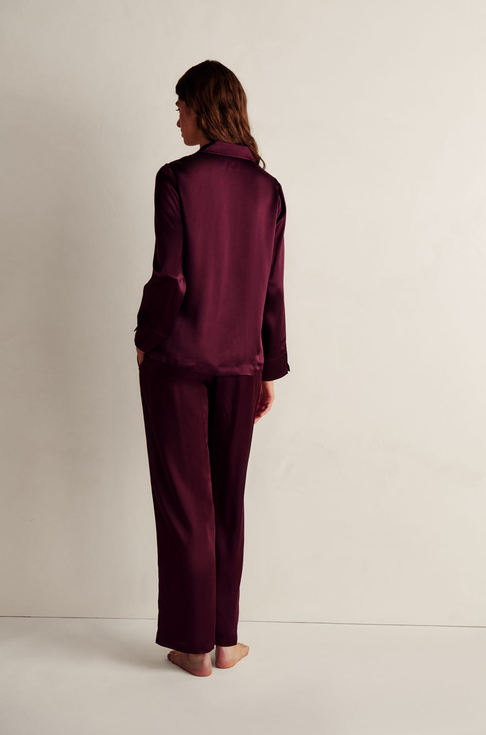 Camisa de pijama de seda;${refinementColor}