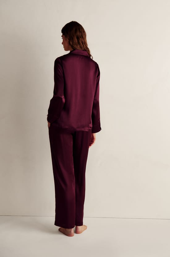 Chemise de pyjama en soie;${refinementColor}