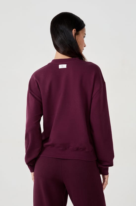 Sweatshirt col rond en coton;${refinementColor}