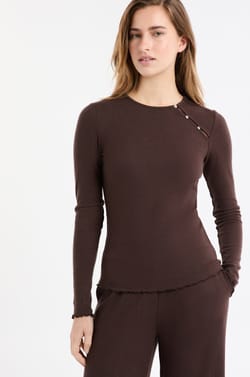 Pyjama T-shirt with Buttons;${refinementColor}