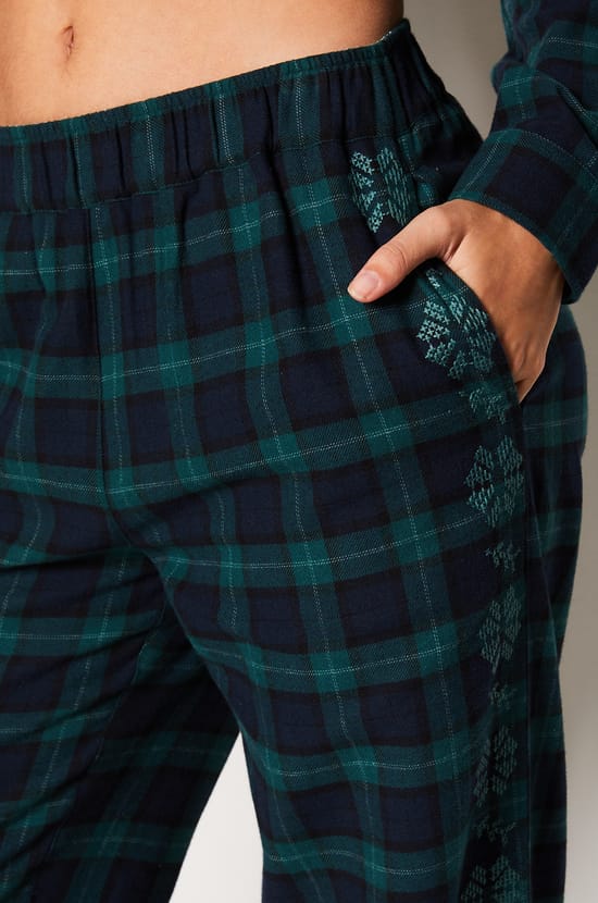 Striped Cotton Pyjama Trousers;${refinementColor}