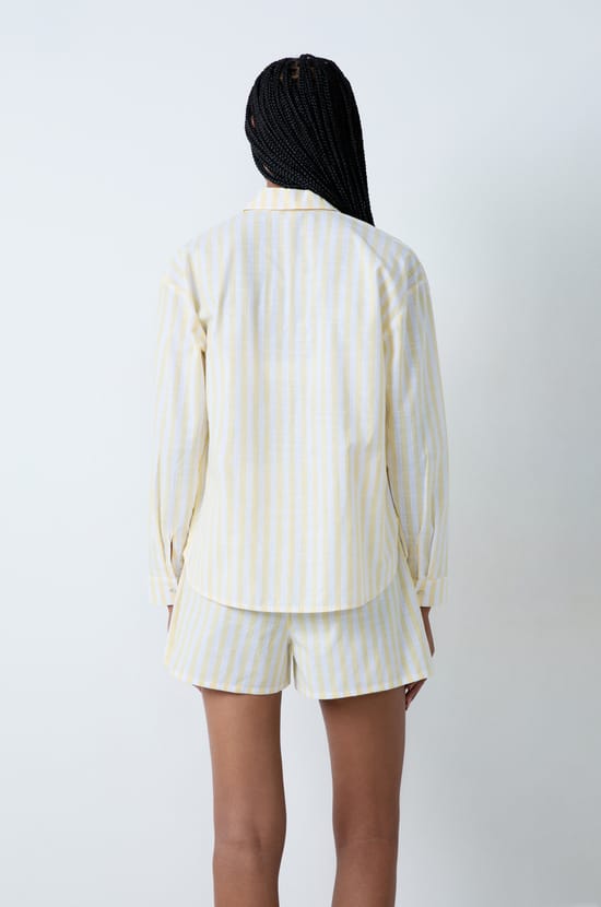 Chemise de pyjama en coton à rayures;${refinementColor}