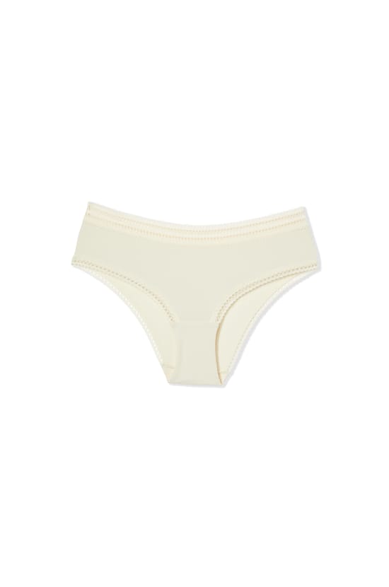 Braga culotte de microfibra con detalles de encaje;${refinementColor}