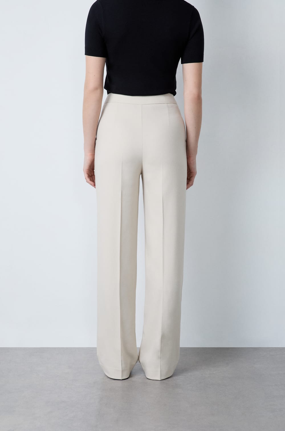 Wide-Leg Twill Pants;${refinementColor}