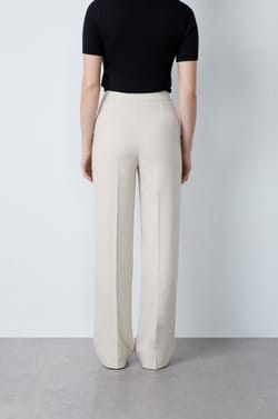 Wide-Leg Twill Pants;${refinementColor}