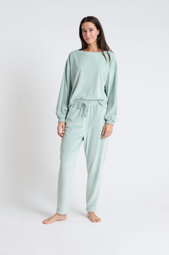 Pantalon de pyjama en velours;${refinementColor}