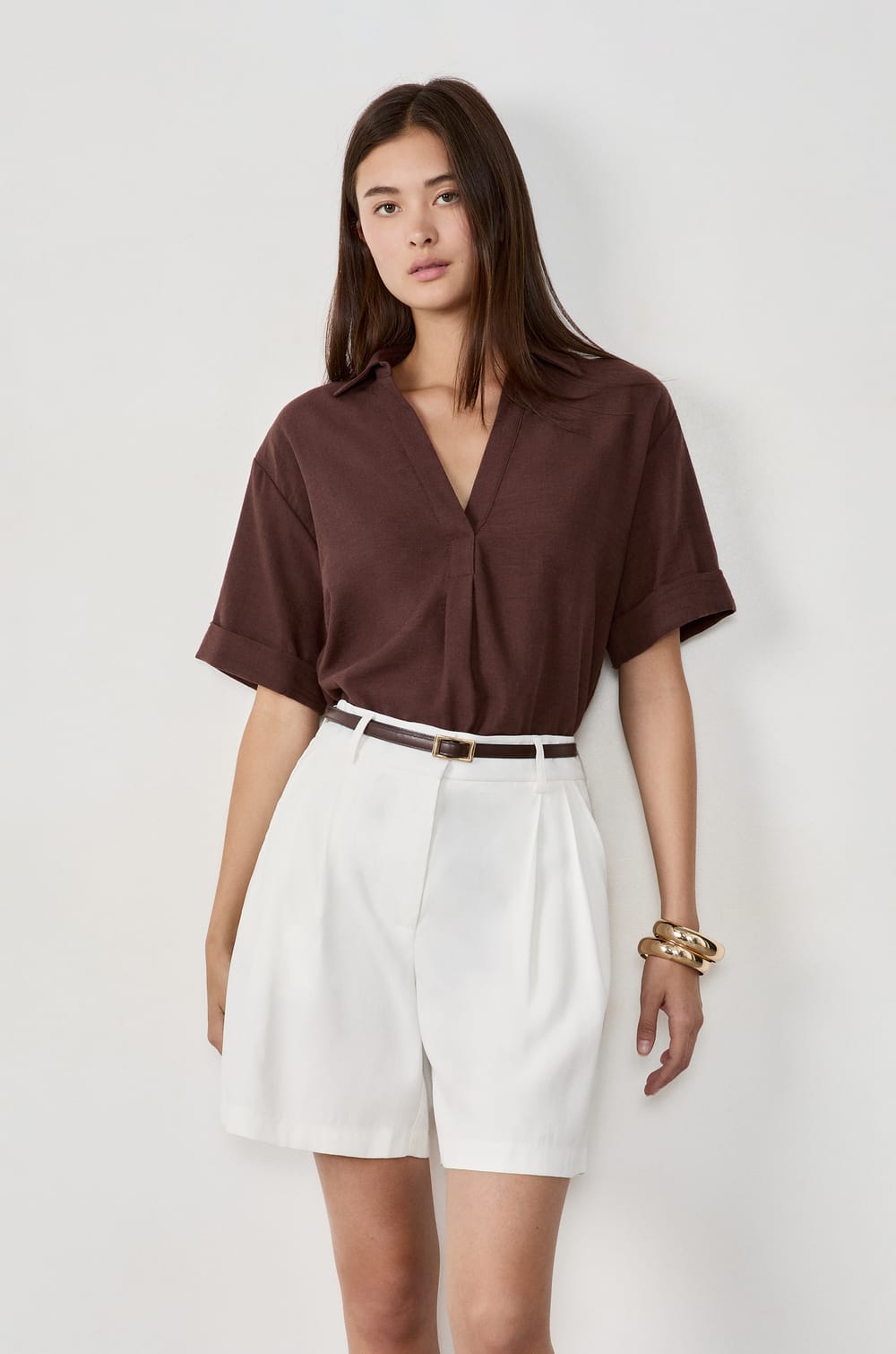 Short coupe droite;${refinementColor}