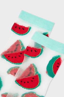Chaussettes transparentes à motifs pastèques Coucou Suzette;${refinementColor}