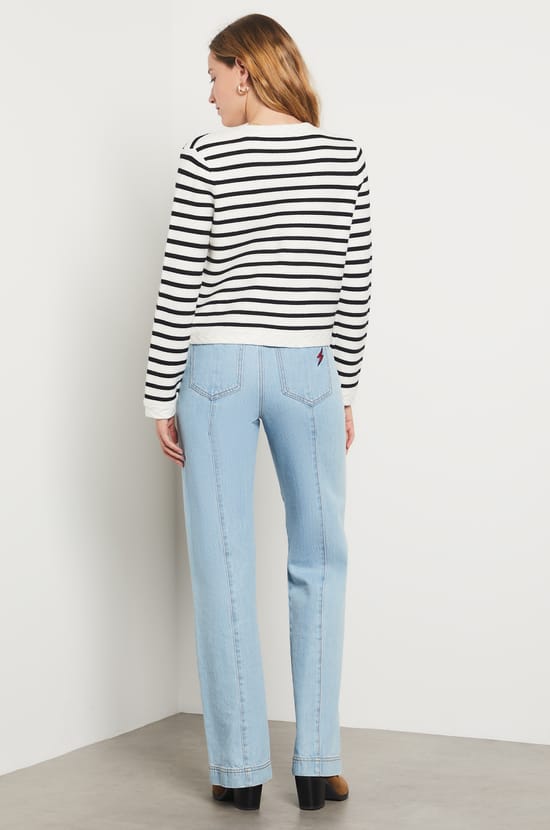 Striped Cropped Cardigan;${refinementColor}