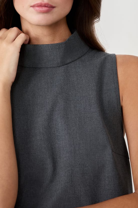 High Neck Straight Dress;${refinementColor}