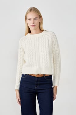 Pull col rond &agrave; grosse maille;${refinementColor}