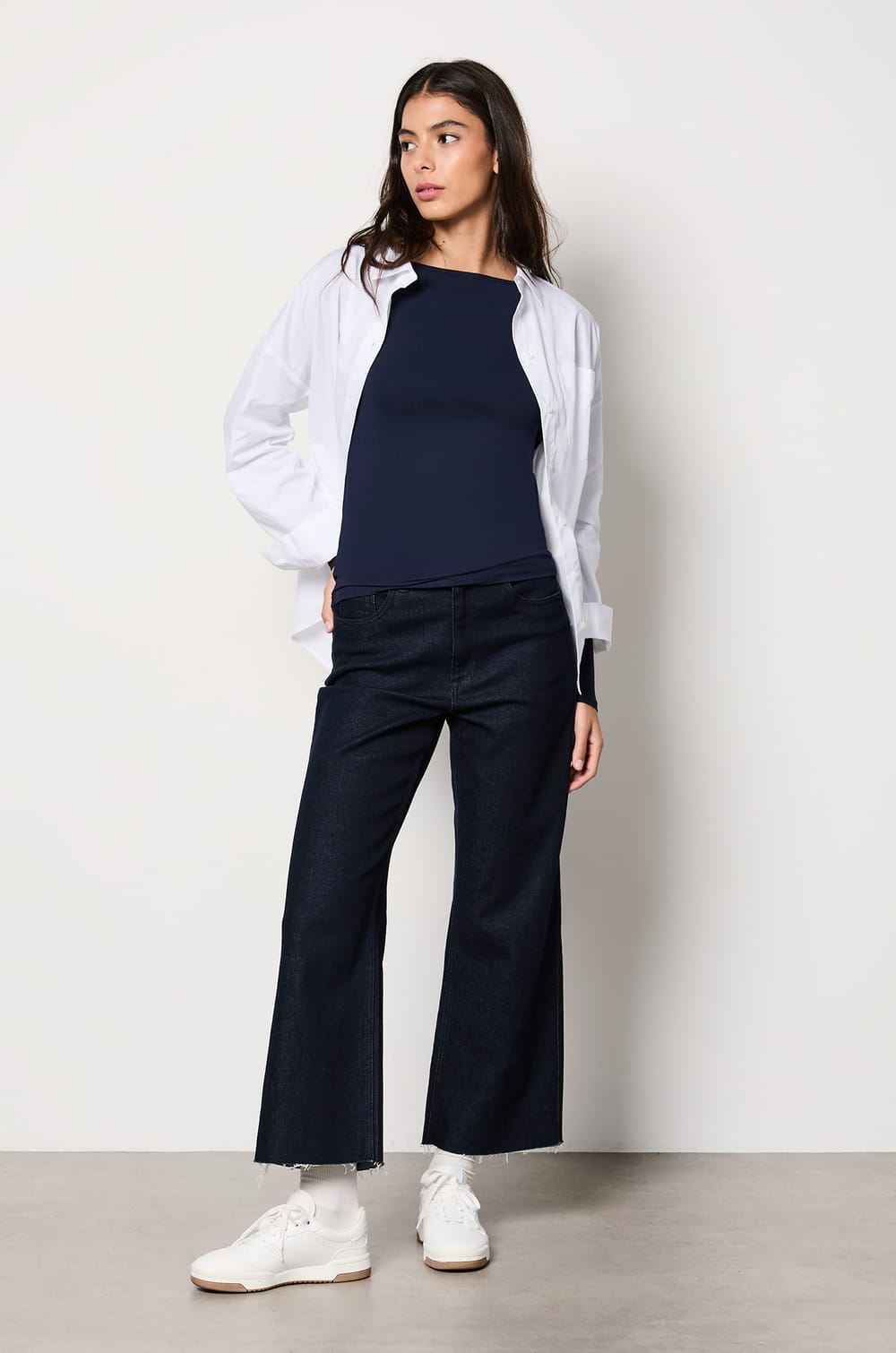 Long Sleeve Thermal Knit T-Shirt;${refinementColor}