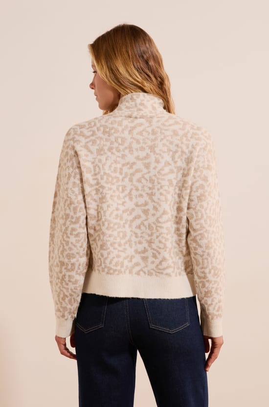 Pull &agrave; motif l&eacute;opard avec lien &agrave; nouer;${refinementColor}