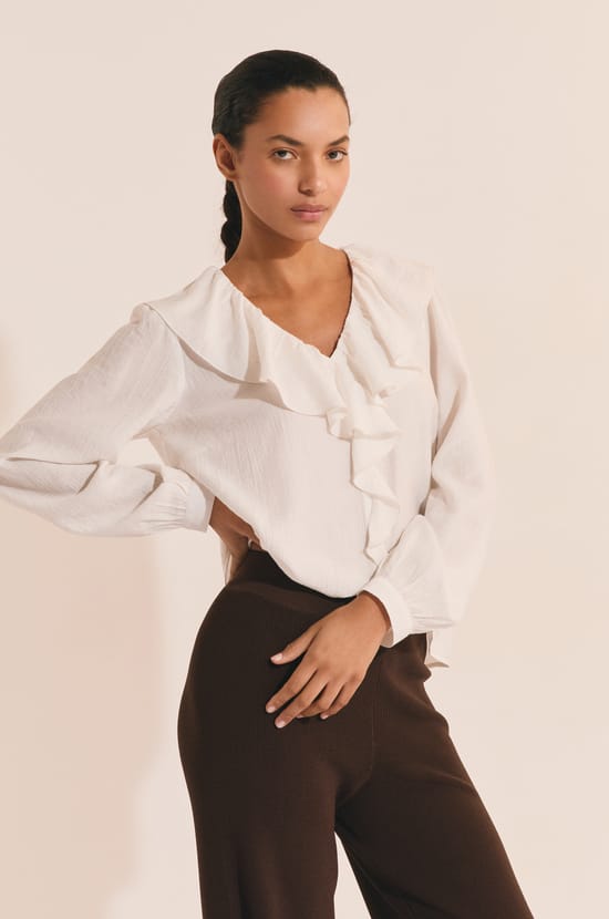 Blouse volants fluide;${refinementColor}