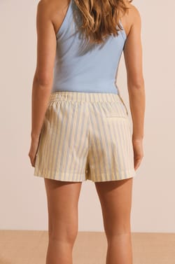 Short de pyjama en coton &agrave; rayures;${refinementColor}