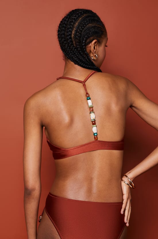 Triangle Beaded Detail Satin Bikini Top;${refinementColor}