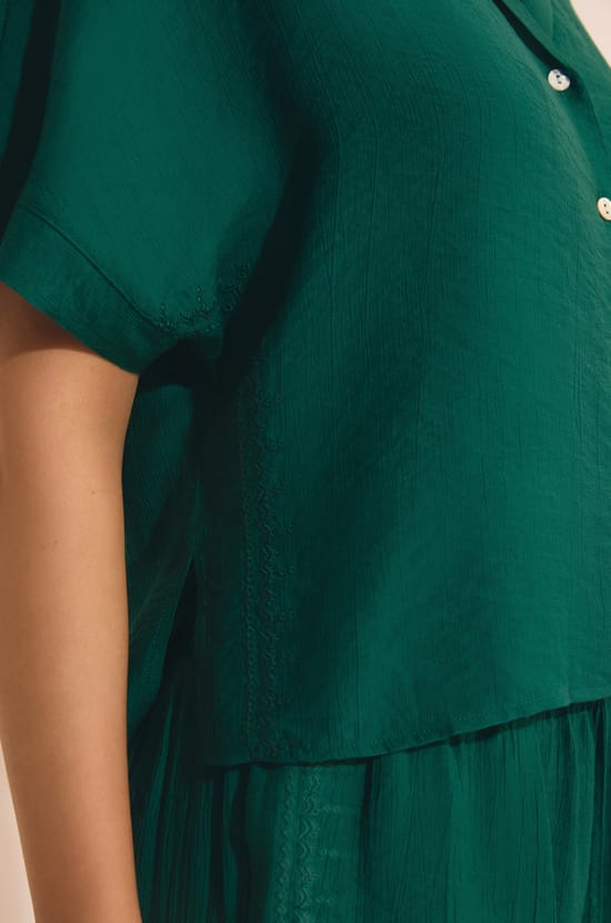 Camisa de pijama de manga corta;${refinementColor}