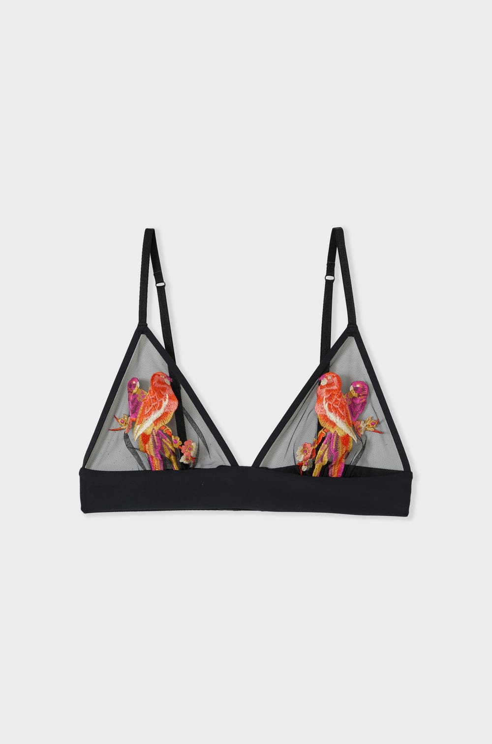 Embroidered Wireless Triangle Bra;${refinementColor}