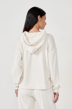 Sweatshirt à capuche effet velours;${refinementColor}