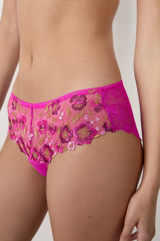 Embroidered Boyshort;${refinementColor}