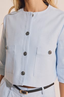 Veste courte en lin;${refinementColor}