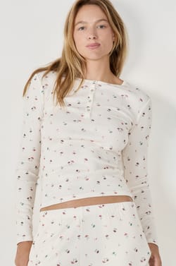 Mushroom Print Pajama T-Shirt;${refinementColor}