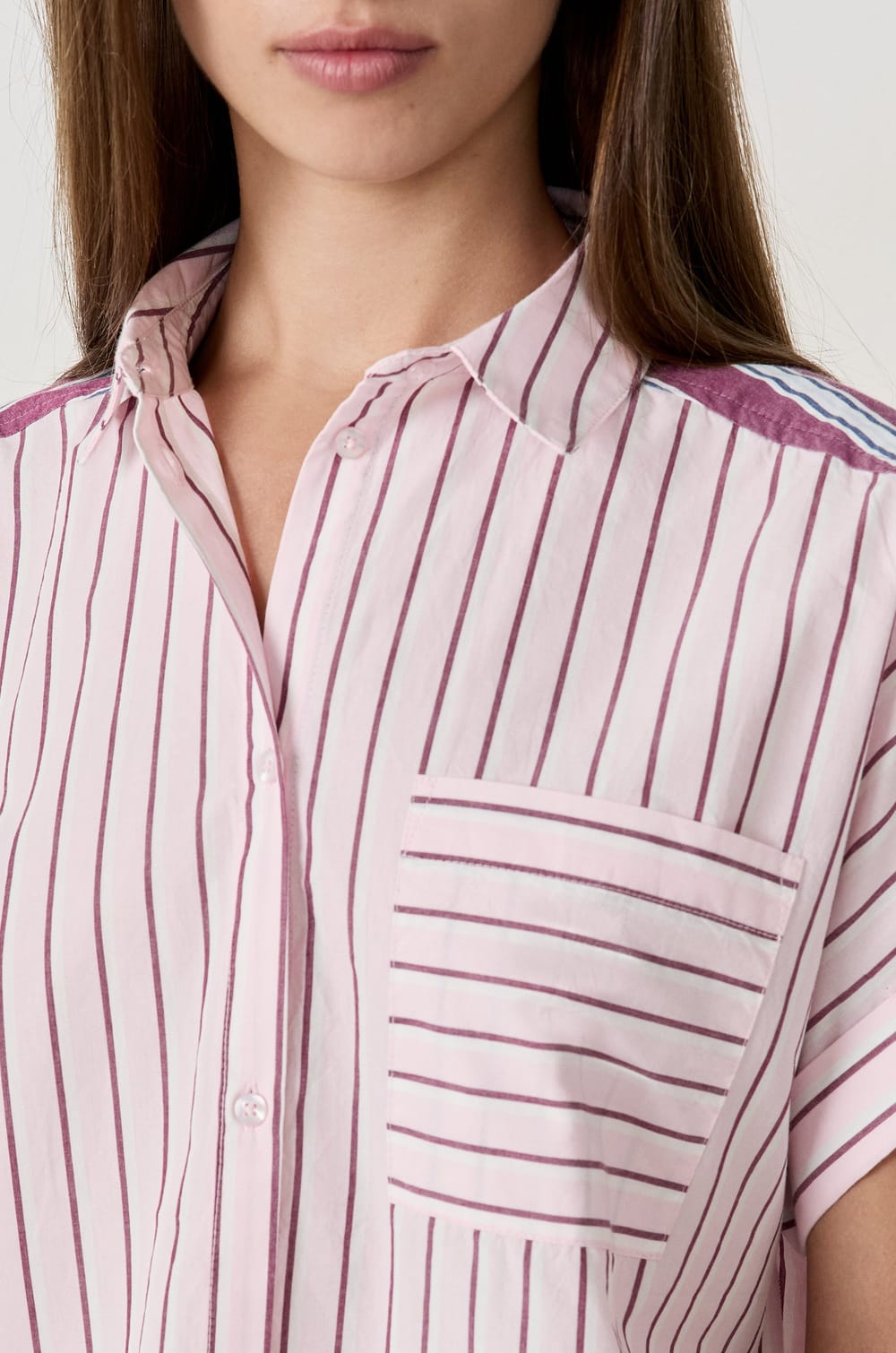 Chemise de pyjama à rayures;${refinementColor}