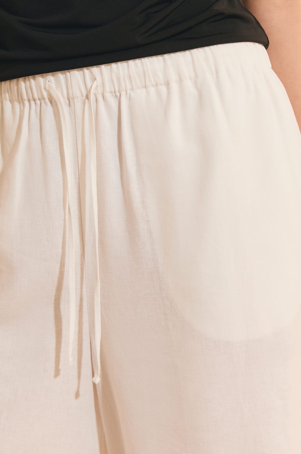 Jupe-culotte en lin m&eacute;lang&eacute;;${refinementColor}