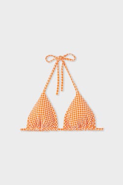 Printed Triangle Bikini Top;${refinementColor}