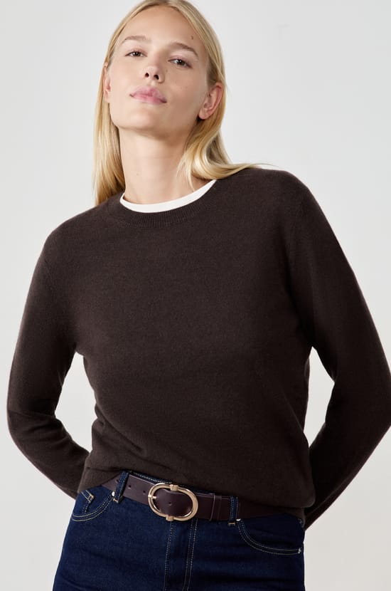 Pull col rond en cachemire;${refinementColor}