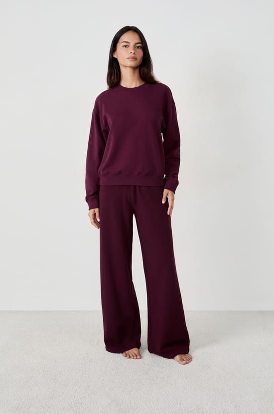 Sweatshirt col rond en coton;${refinementColor}