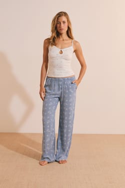 Pyjama Trousers with Croissant Print;${refinementColor}