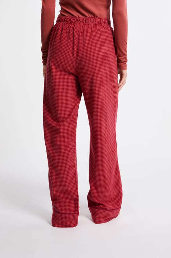 Pantalon de pyjama à carreaux en coton;${refinementColor}