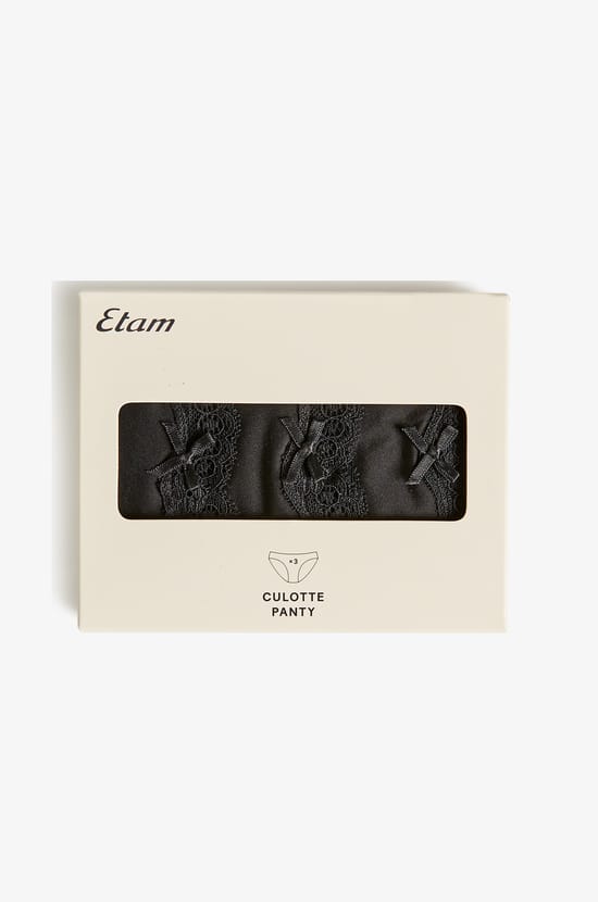 Pack of 3 Cotton and Lace Briefs;${refinementColor}