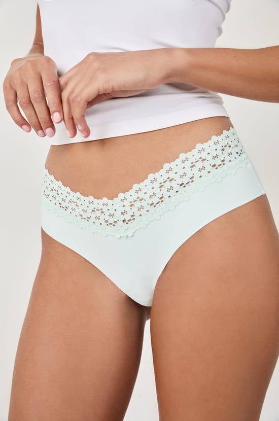 Hipster V-Shape aus Mikrofaser und Spitze;${refinementColor}