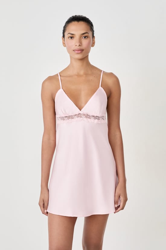 Short Satin Nightdress;${refinementColor}