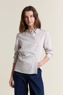 Chemise &agrave; rayures style cache-coeur;${refinementColor}