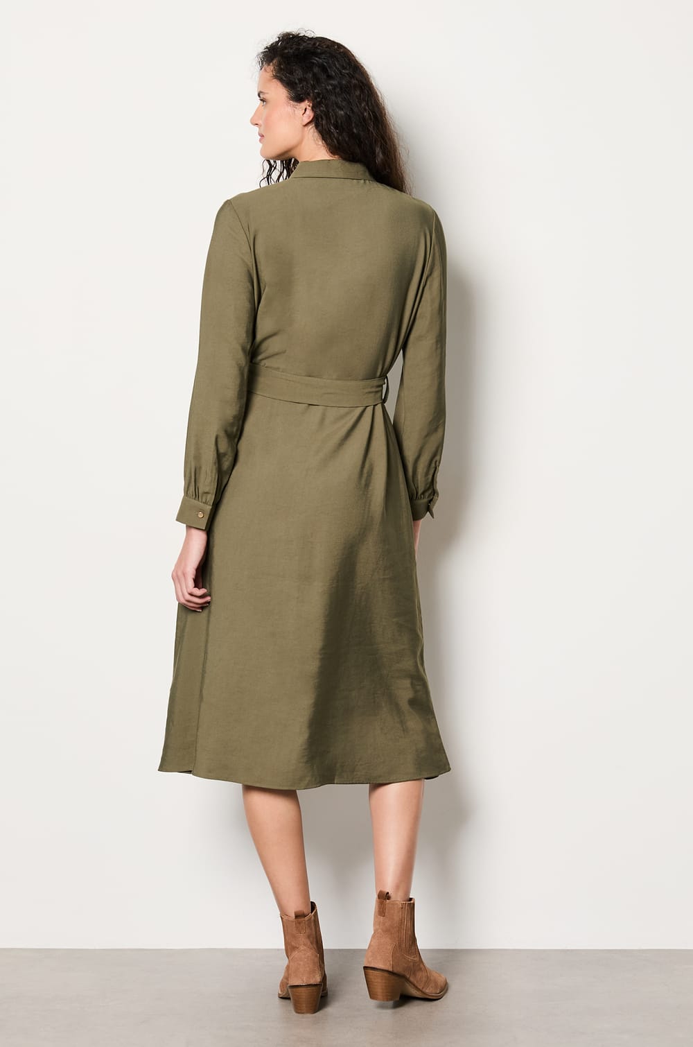 Belted Shirt Dress;${refinementColor}
