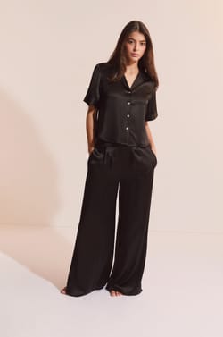 Pantalon de pyjama large en soie;${refinementColor}