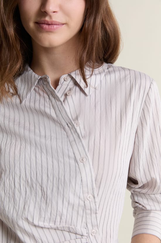 Chemise &agrave; rayures style cache-coeur;${refinementColor}