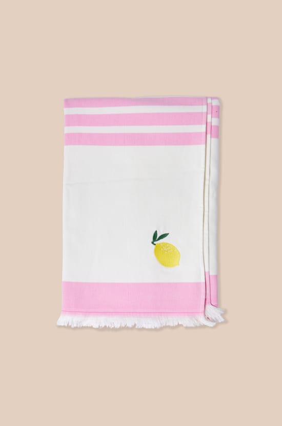 Fouta en coton &agrave; rayures;${refinementColor}