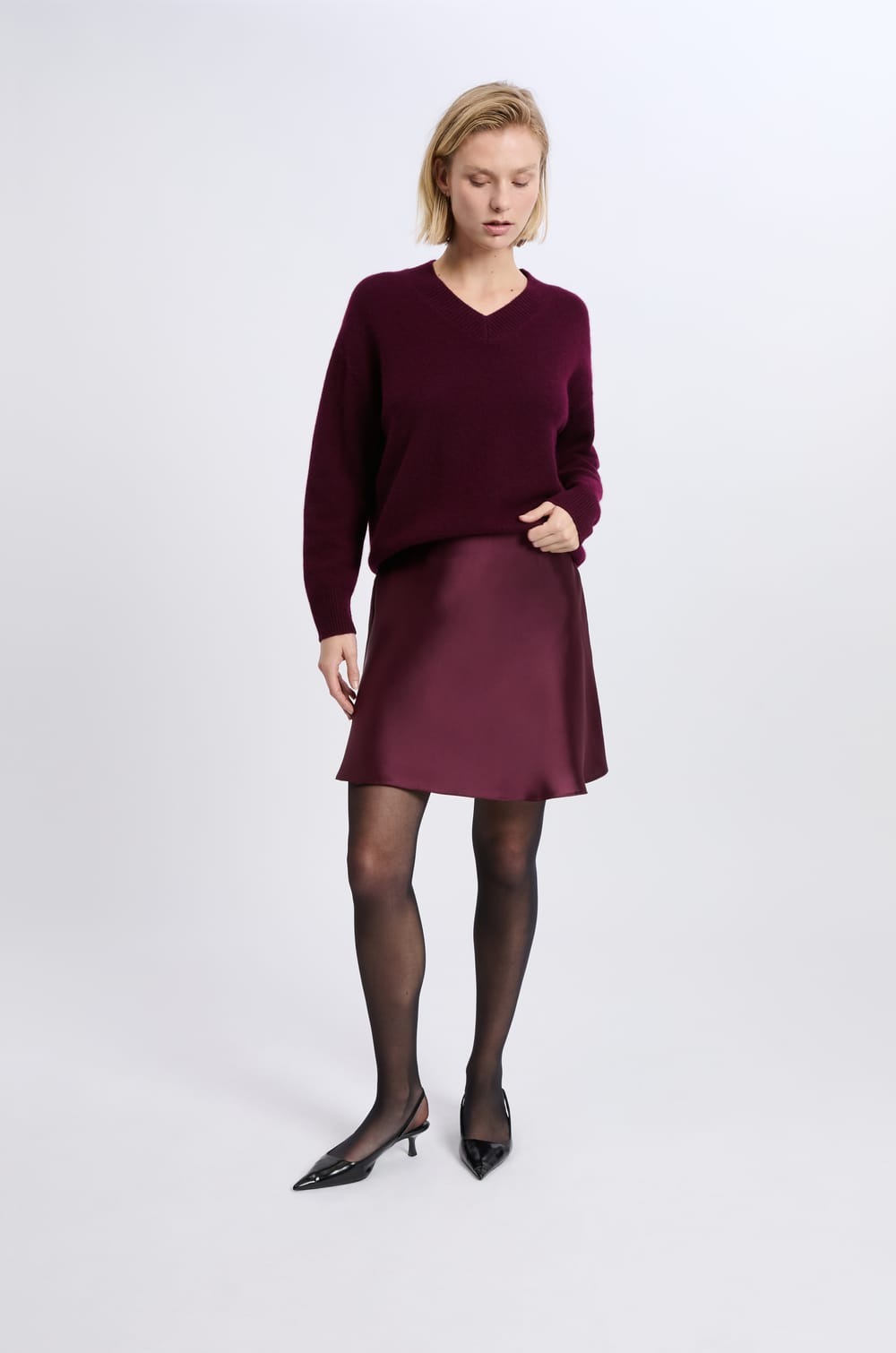 Satin Short Skirt;${refinementColor}