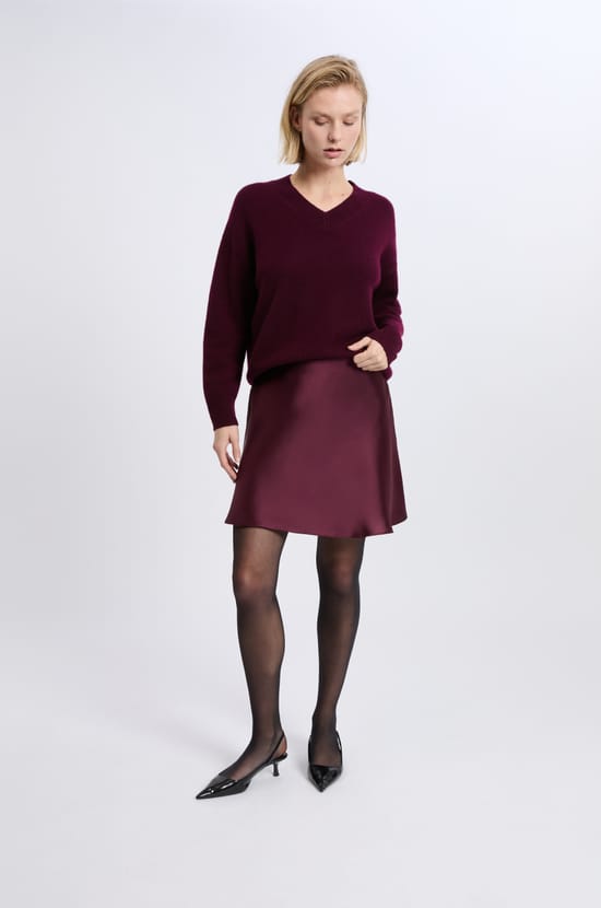 Jupe courte satinée;${refinementColor}