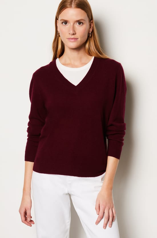 Pull col V 100% cachemire;${refinementColor}