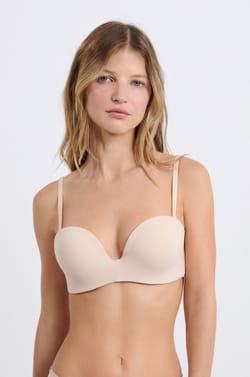 Sujetador bandeau de microfibra push-up con tirantes extra&iacute;bles;${refinementColor}