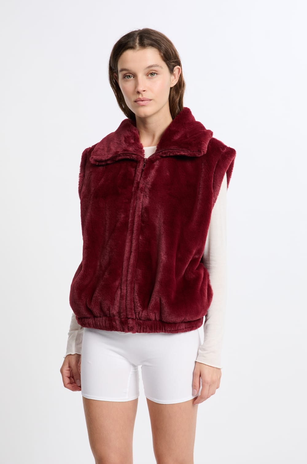 Gilet sans manches effet polaire;${refinementColor}